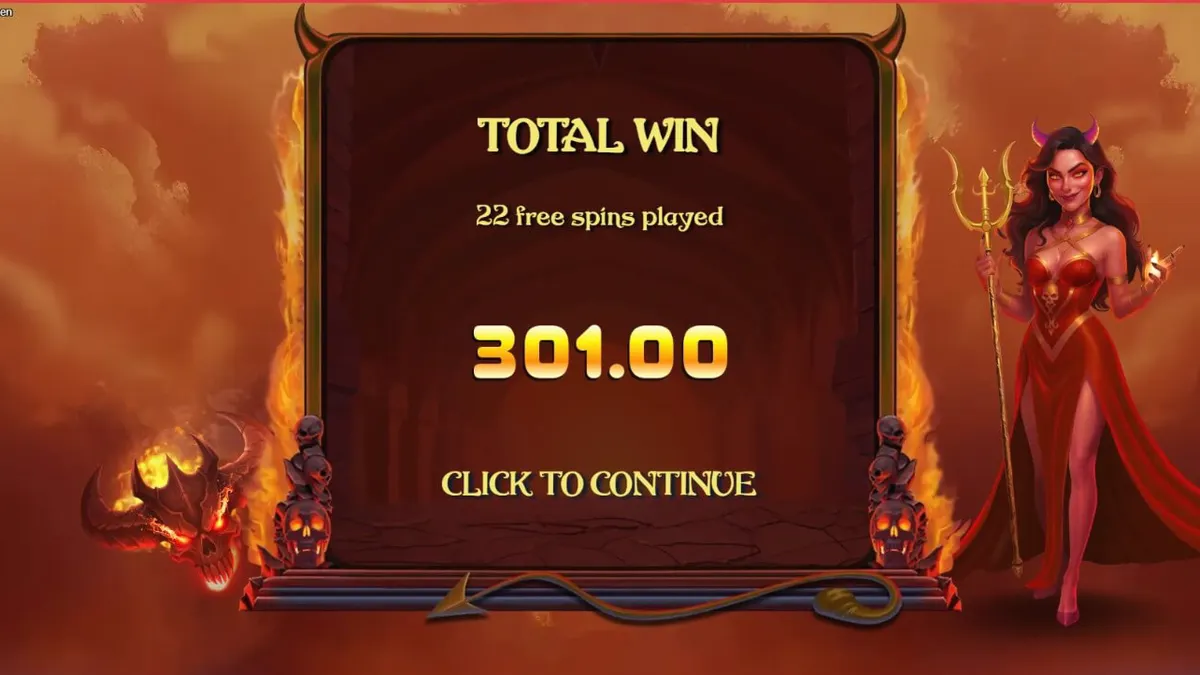 Demon Queen slot machine interface with gothic and hellish theme
