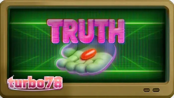 Tampilan layar mesin slot Truth dengan tema konspirasi